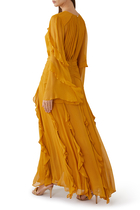 Leonie Ruffle Sleeve Maxi Dress